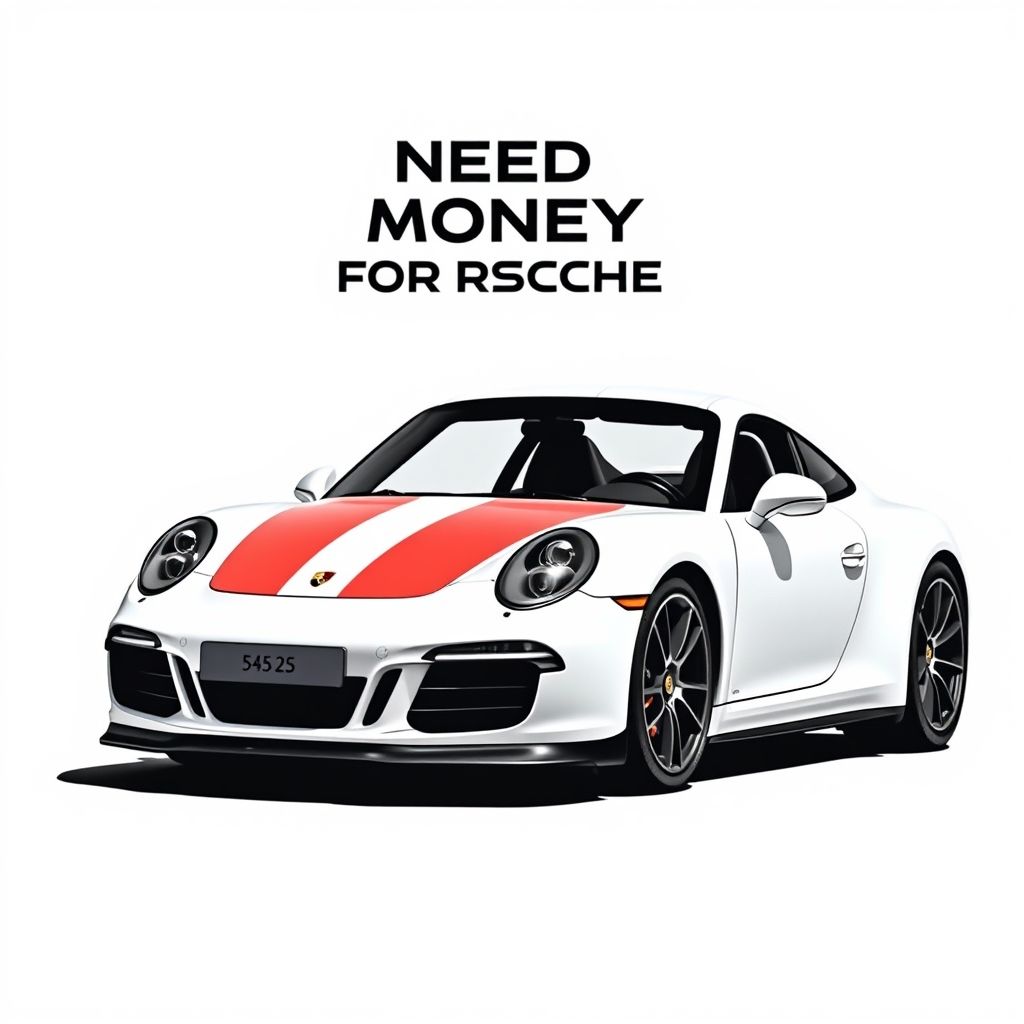 tee shirt need money for porsche - Image 2