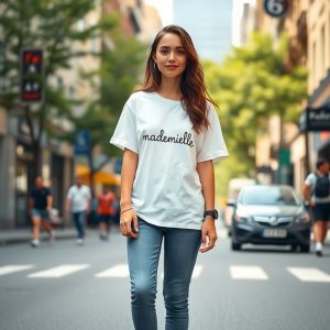 tee shirt mademoiselle en baskets